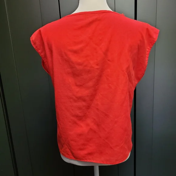Vintage Suncraft red cutout sleeveless blouse - Picture 4 of 8